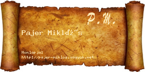 Pajer Miklós névjegykártya