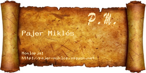 Pajer Miklós névjegykártya
